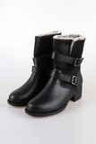 Rabbit fur boucle boots