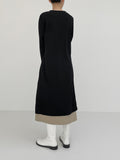 [Long sleeve ver.] Ribbed unbalance wrap one piece