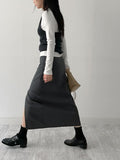 Warm Touch Wrap Slit H-Line Long Skirt