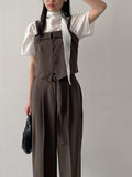 Pleated Tie Short Sleeve Blouse
