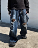 Destroyed Oil Washed Denim