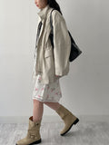 Fawn Suede Two-Buckle Half Boots