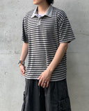 Pigment Stripe Collar Short Sleeve Tee
