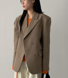 [wool30%] Nuve Wool Unbalanced Loose Fit Jacket