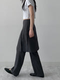Pleated Bootcut Layered Slacks