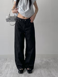 [non-fade/unisex] Rainy Semi Wide Denim Pants