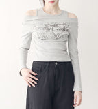 Sieta Lettering Off-Shoulder T-Shirt