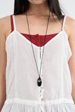 Lace gauze frill sleeveless