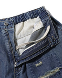 Distressed Cargo Denim Balloon Pants