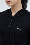 PRTN)Ribbed logo button hood top