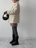 [wool95%] Sander Collar Wool Half Coat