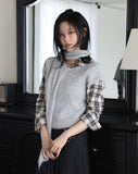 Muffler half soft knit