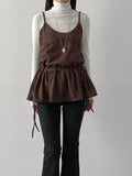 Frilled Suede Bustier