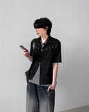 Derron Stud Half Zip-Up