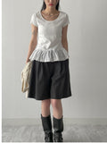 Lace Frill Short Sleeve T-Shirt