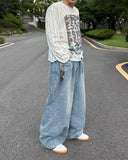 Adjust Banding Denim Pants