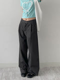 121 One Tuck Cotton Wide Pants
