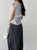 Unbalance Nylon Strap Wide Pants