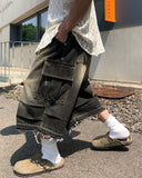 Tony Washed Cargo Bermuda Denim