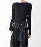 Charlotte Color Matching Off-Layered T-shirt