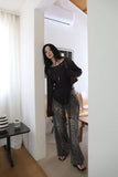 Slit Summer Boat Neck Knit