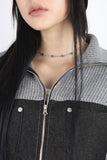 Cotton twill color matching zip-up
