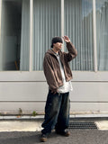 [Brushed] Crop Pigment Washed Hood Zip-Up