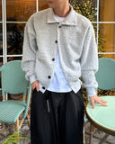 Winter high-neck angora cardigan