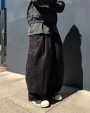 Peach Cotton Side Pocket Balloon Pants