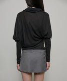 Sheer Asymmetrical Long Sleeve