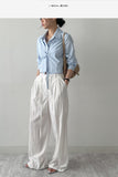 Yvon Nylon Strap Wide Slacks