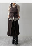 Two-slit tencel see-through blouse