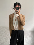 Saphir High Neck Tie Blouse