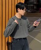 Chrome Henley Neck Long Sleeve