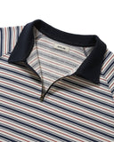 Striped Raglan Half-Zip Polo