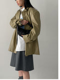 Striped A-line midi skirt