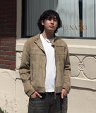 Western crop suede jacket