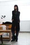 Cross long net knit