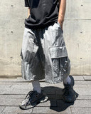 Metallic Light Cargo Bermuda Pants