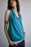 OPEN-BACK DRAPED HALTER TOP