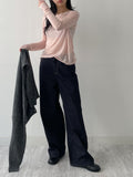 Boatneck Tencel See-Through T-Shirt