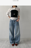 [Unisex] Force 10 Pintuck Wide Denim Pants