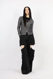Two-tone high neck two-way zip-up