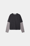 Slub crop layered tee