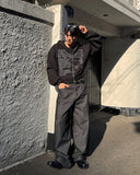 Lettering Crop Hood Zip-Up