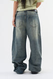 Vintage Washed Balloon Denim Pants