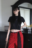 Oxford Red Cotton Pants