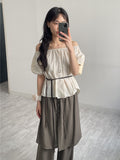 Nylon Two-Way Flare Blouse