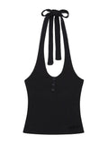 LONG TIE HALTER TOP