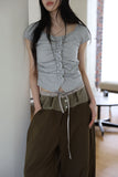 Liz Check Frill Blouse